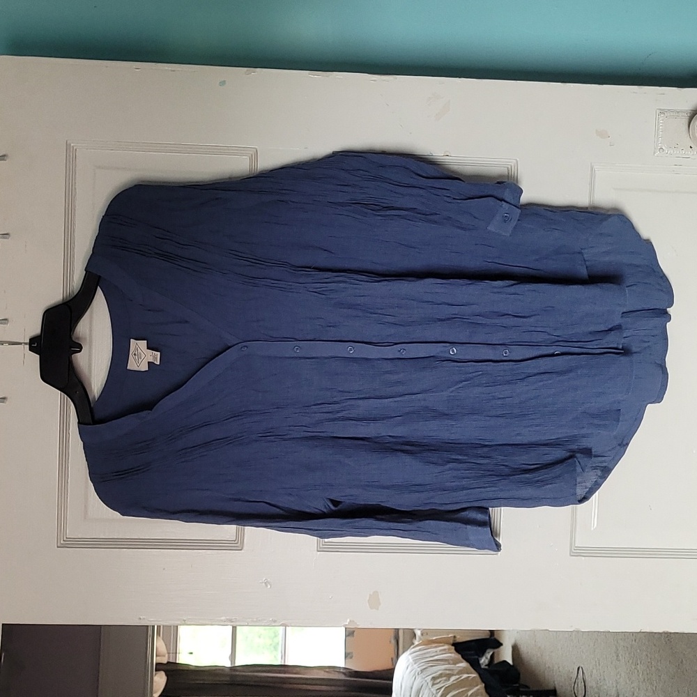 St. John's Bay Blue Long Sleeve Blouse